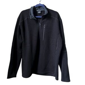 Men’s Kuhl Long Sleeve 1/2 Zip Black Pullover Sweatshirt Sweater Size XXL